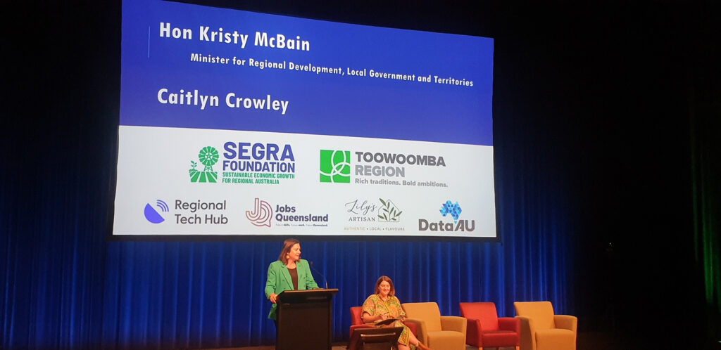 Hon Kristy McBain MP addresses the National Regional and Economic Development Summit in Toowoomba.