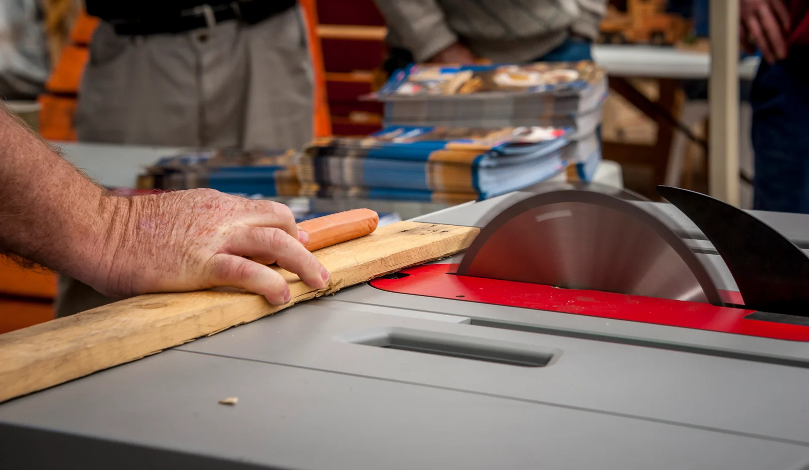 A hand on a saw