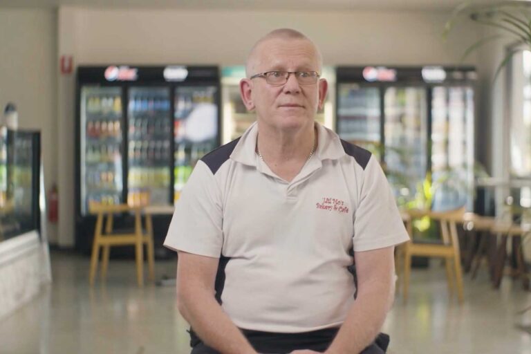 Brendan Moten at 'Litl Mo's Bakery & Cafe in Kapunda.