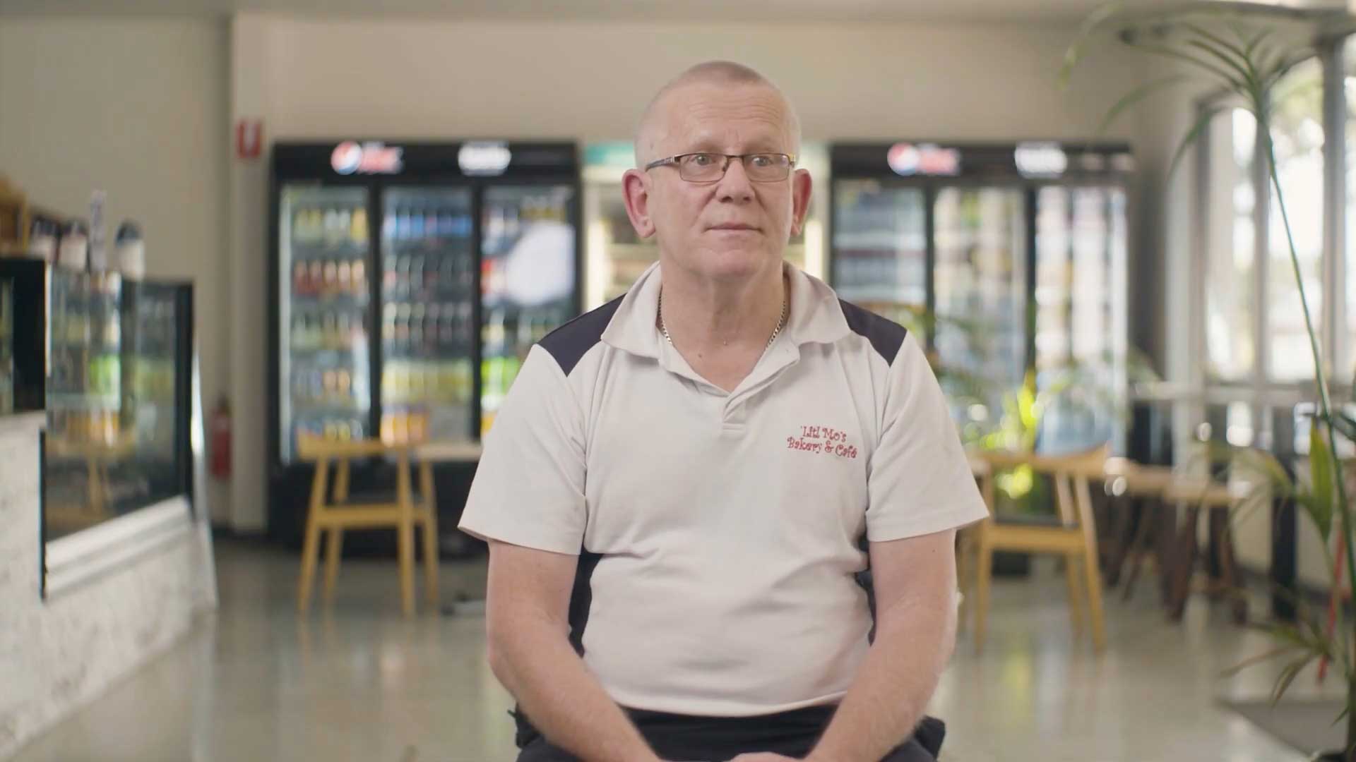 Brendan Moten at 'Litl Mo's Bakery & Cafe in Kapunda.