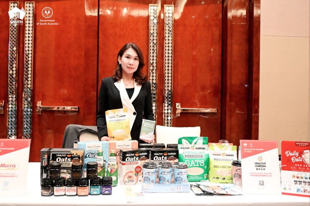 A person at a stall at the Taste of SA delegation in China
