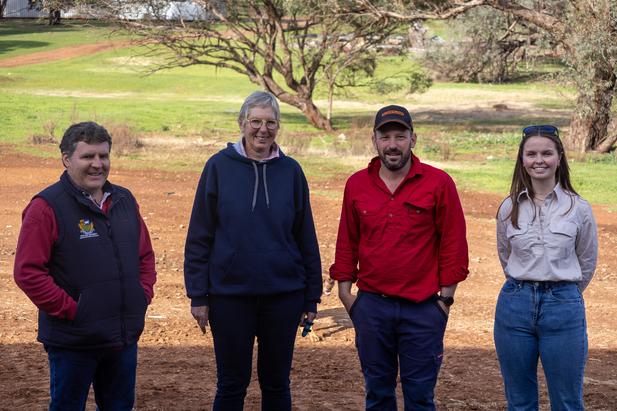 Jim Franklin-McEvoy (University of Adelaide), San Jolly (Wonoka Partnership), Jarred Tilley (Greenwith Farms), and Emily Adams (BIGG Communications Intern). 