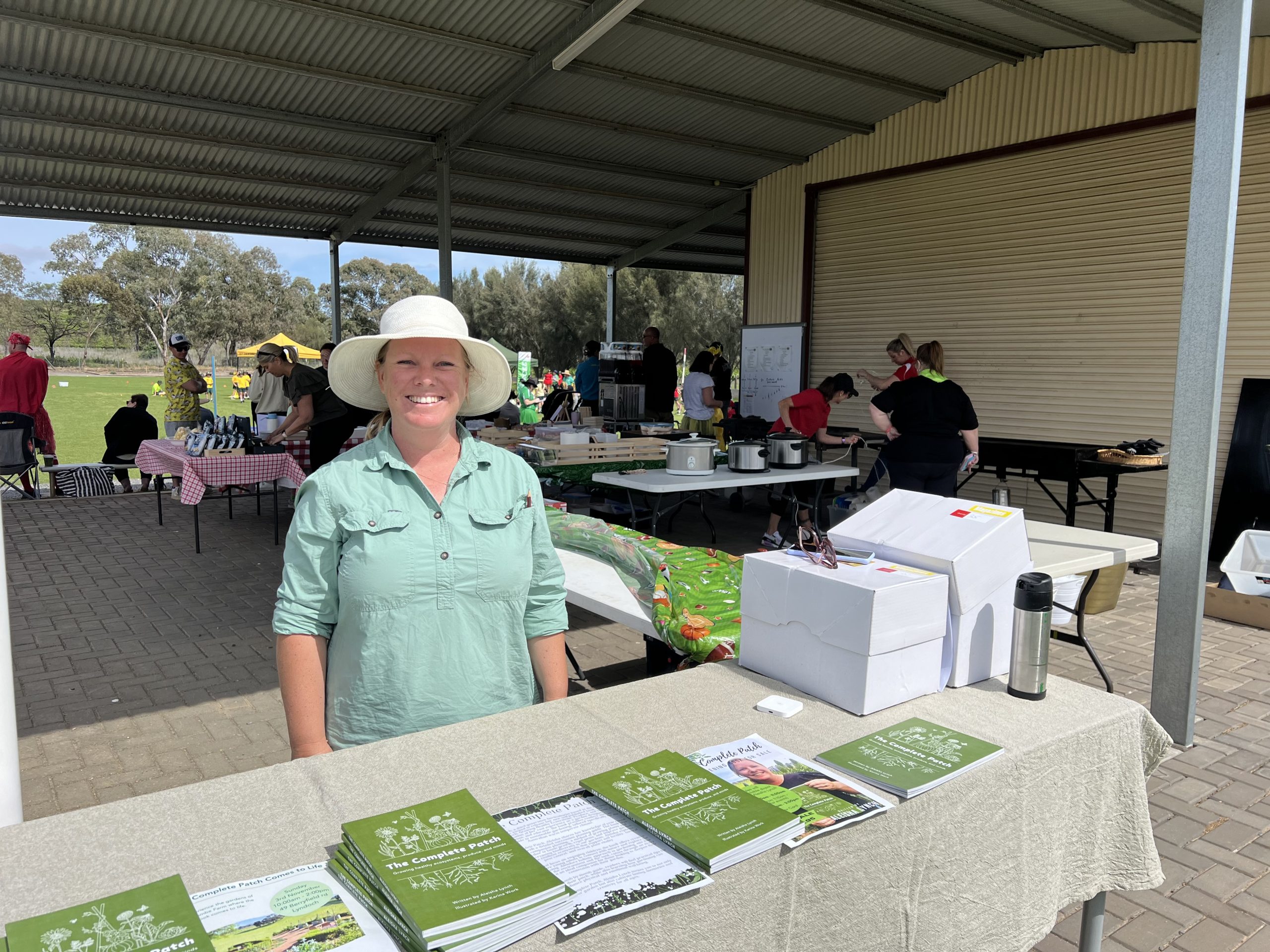 Aleisha Lynch with her book called The Complete Patch on a table