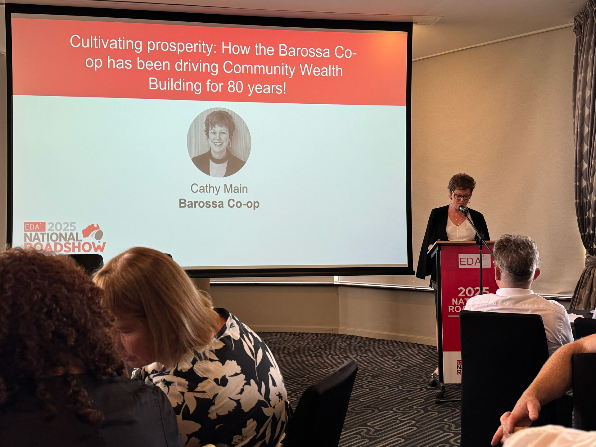 Cathy Main Barossa Co-op presents at the Economic Development Australia Limited National Roadshow