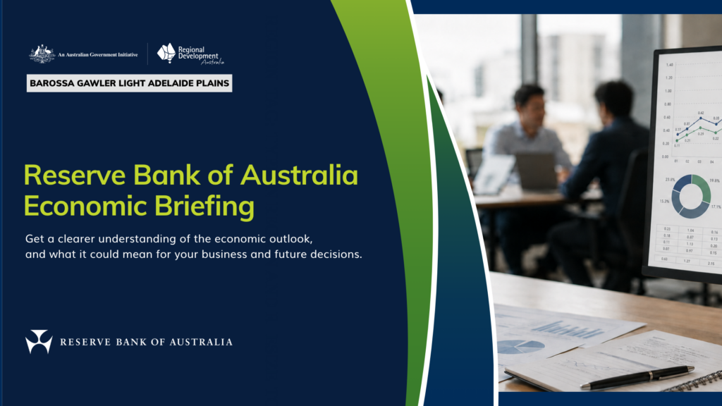 Representatives from the Reserve Bank of Australia are visiting Gawler on Monday 14 September to deliver a national economic update.
